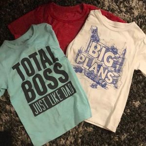 4T pajamas, Shirts, play shorts, Batman towel.